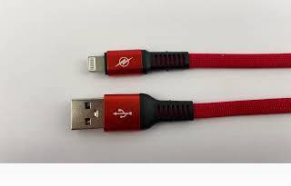 Кабель USB 2.0 на Apple Lightning тканевый красный