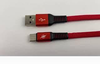 Кабель USB 2.0 на USB Type C тканевый красный