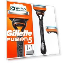 Бритва Gillette Fusion с 2 сменными кассетами