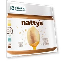 Паста арахисовая Nattys Crunchy с кусочками арахиса и медом 325г