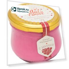 Мед Miel de Lamour Кремовый с малиной 250г