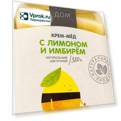 Крем-мед Медовый Дом Цветочный с имбирем и лимоном 320г