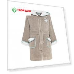 Халат Togas "Озорные совы" детский бежевый меланж 7-8 лет