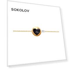 Браслет SOKOLOV из комбинированного золота с эмалью и бриллиантом