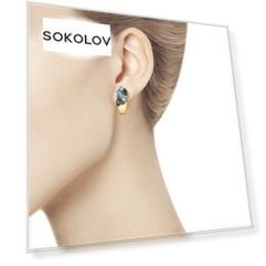 Серьги SOKOLOV из золота с полудрагоценными вставками