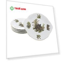 Набор для торта Thun 1794 Охотничьи сюжеты 7 предметов 6 персон