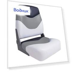 Кресло складное мягкое Premium High Back Boat Seat, белый/серый 75128WGC