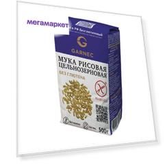 Мука рисовая Гарнец цельнозерновая без глютена 500 г