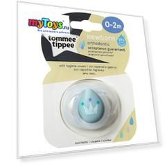 Пустышка силиконовая Tommee Tippee "Newborn" 0-2 мес, голубая