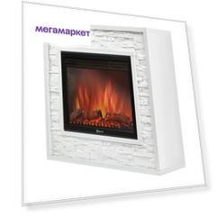 Портал из камня для камина Electrolux Loft 30 Белый сланец/Белая эмаль
