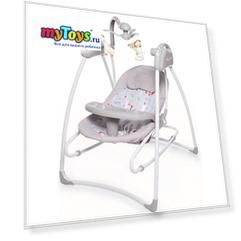 Электрокачели Baby Care Butterfly 2 в 1, серые
