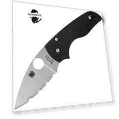 Нож складной Lil' Native - Spyderco 230GS, сталь Crucible CPM® S30V™ Satin Serrated, рукоять стеклотекстолит G10, чёрный