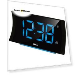 Часы  настольные BVItech BV-432 черный/синий 18 см темный 4 см