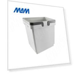 SINGLE M Ведро с ручками, пластик, объем 15л, H=310мм, цвет серый (ME15G)