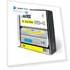 Диск DVD-R Mirex 202387 4.7 Gb, 16x, Slim Case, 5шт/ UL130003A1F