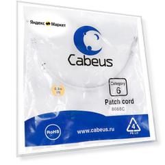 Патч-корд Cabeus PC-UTP-RJ45-Cat.6-0.3m-WH Кат.6 0.3 м белый