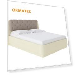 Мягкая Кровать Орматек Wood Home 1 с подъемным механизмом (Ткань: Рогожка Слоновая кость (сосна) с брашированием/Тетра Бежевый) 180x210