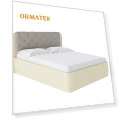 Мягкая Кровать Орматек Wood Home 1 с подъемным механизмом (Ткань: Велюр Слоновая кость (сосна) с брашированием/Лама Бежевый) 180x210