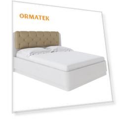 Мягкая Кровать Орматек Wood Home 1 с подъемным механизмом (Ткань: Микрофибра Белая эмаль (сосна) с брашированием/Diva Миндаль) 80x190