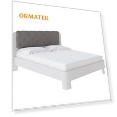 Мягкая Кровать Орматек Wood Home 1 (Ткань: Велюр Белая эмаль (сосна) с брашированием/Лама Светло-серый) 200x210