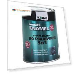 Грунт-эмаль по ржавчине 3в1 ЭКОДОМ черная (0,9кг)