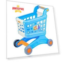 Игровой набор Полесье Тележка для маркета Натали голубая (91505)