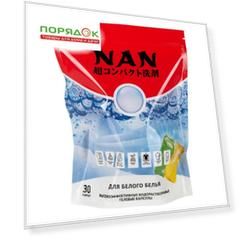 Капсулы для стирки Nan, для белого белья, 30 шт, 15 г