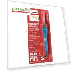 Паяльник-выжигатель сетевой, 30 Вт, 220 В, 6 насадок, Rexant, 12-0183