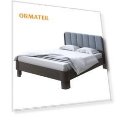 Мягкая Кровать Орматек Wood Home 2 (Ткань: Микрофибра Венге (сосна) с брашированием/Diva Светло-серый) 90x220