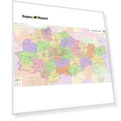 Настенная карта Курской области 150 х 255 см (на баннере)