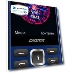 Мобильный телефон Digma C281 Linx LT2067PM blue 32MB 2Sim 2.8" 240x320, 0.08Mpix, GSM900/1800, MP3, microSD, синий (1387275)
