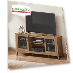 Тумба под телевизор 147х40х60 см, ДСП, ДВП, 30 кг, орех, Лофт, LTV132T41