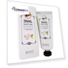 увлажняющий крем для ног с экстрактом слизи улитки jigott snail moisture foot cream
