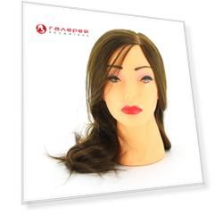 DEWAL PROFESSIONAL Голова учебная шатенка, протеиновые волосы 30-40 см