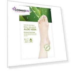 маска для ног увлажняющая с экстрактом алоэ nature republic real squeeze aloe vera moisture foot mask