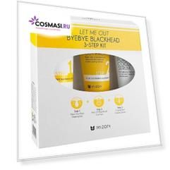 трехфазный комплекс очищения и сужения пор mizon let me out byebye black head 3-step kit