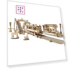 Конструктор 3D-пазл Ugears Трамвайная линия (70020)