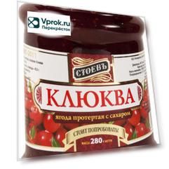 Клюква Стоевъ протертая с сахаром 280г