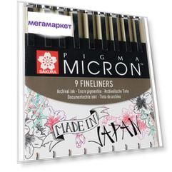 Набор капиллярных ручек "Pigma Micron", 9 цветов, 0,45 мм