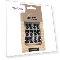 Набор накладных ногтей DECO. FRENCH black 24 шт+ клеевые стикеры 24 шт