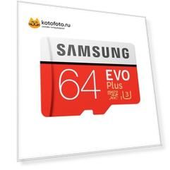 Карта памяти Samsung microSDXC 64Gb EVO Plus Class10 UHS-I (U3) (MB-MC64GA/RU)