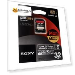 Карта памяти Sony SDHC 32 Gb Class 10 UHS-I U3 (SF32UXT)