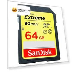 Карта памяти Sandisk Extreme Plus SDXC Card 64GB 150MB/s V30 UHS-I U3