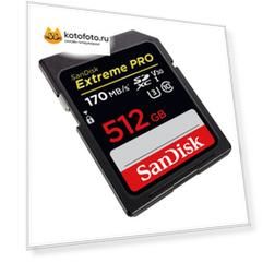 Карта памяти SanDisk Extreme Pro SDXC Card 512GB - 170MB/s V30 UHS-I U3