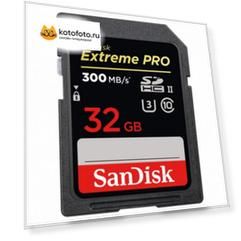 Карта памяти SanDisk SDHC 32GB Extreme Pro - 300MB/s UHS-II
