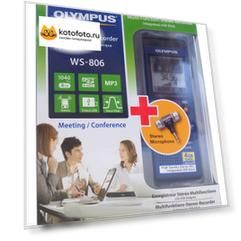 Диктофон Цифровой Olympus WS-806 + microphone ME-51S 4Gb синий Диктофон Цифровой Olympus WS-806 + microphone ME-51S 4Gb синий