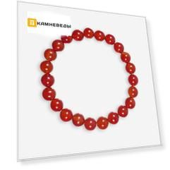 Браслет из сердолика, 23 бусины