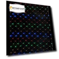 Светодиодная Сеть 2 x 3 м Разноцветная Модульная 220В, 384 LED, Провод Прозрачный ПВХ, IP54 17-020