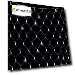 Светодиодная Сеть с Колпачком 2 x 2 м Белая с Мерцанием Белого Диода 220В, 256 LED, Провод Прозрачный ПВХ, IP65 17-027