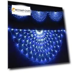 Светодиодная Сеть Радужная 3 x 0,5 м Бело-Синяя, 348 LED, Провод Прозрачный Силикон, IP65 17-031